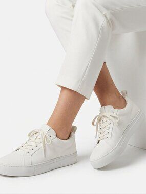 GREATS BROOKLYN WOMEN'S ROYALE TEXTILE WHITE LOW TOP ESPADRILLE - 8